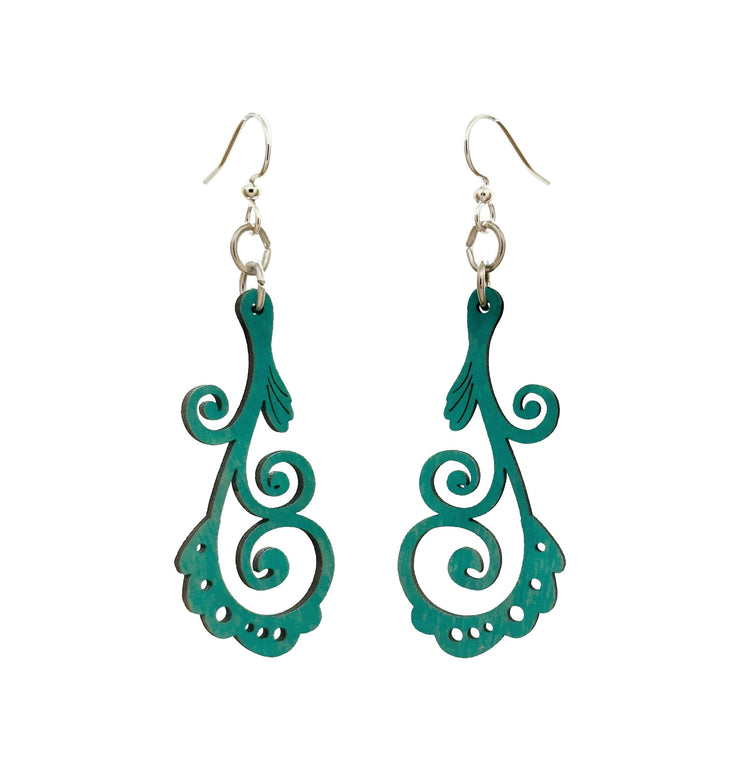 Finned Scroll Earrings 