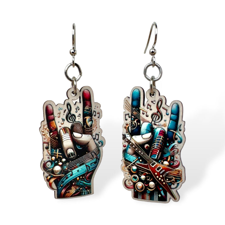 Rock On Hands Earrings 