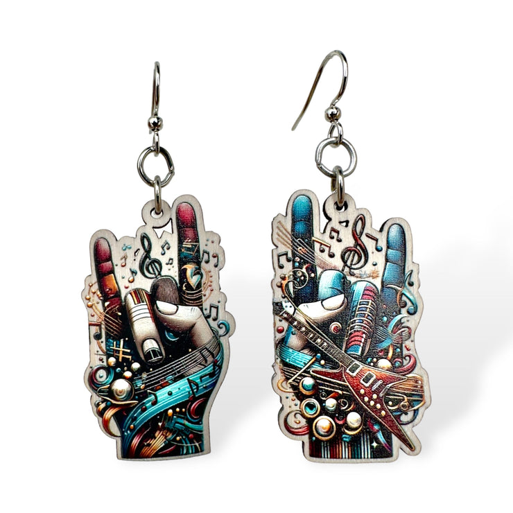 Rock On Hands Earrings 