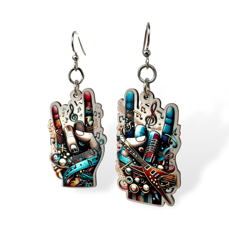 Rock On Hands Earrings 