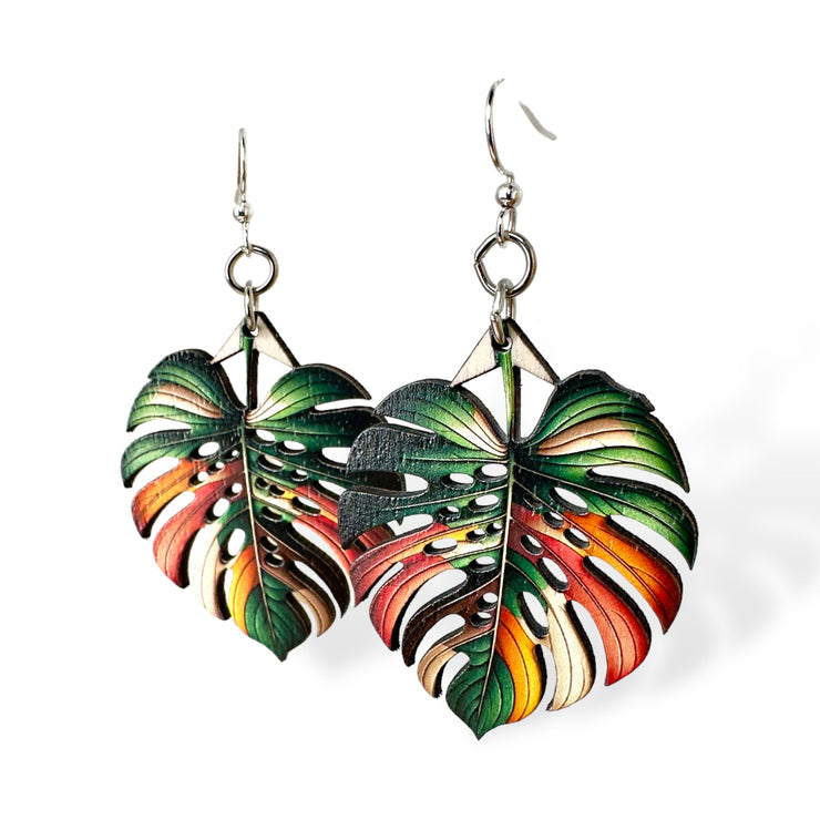 Monstera Leaf Earrings 