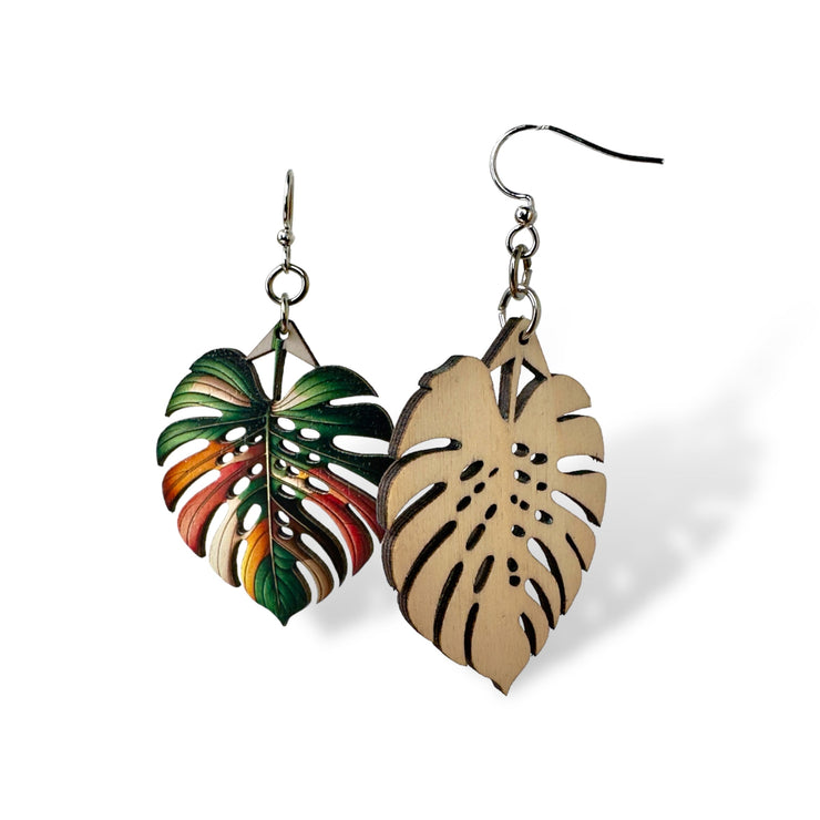 Monstera Leaf Earrings 