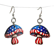 Stars and Stripes Mushroom Earrings #1813