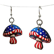 Stars and Stripes Mushroom Earrings #1813