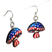 Stars and Stripes Mushroom Earrings #1813