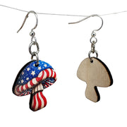 Stars and Stripes Mushroom Earrings #1813