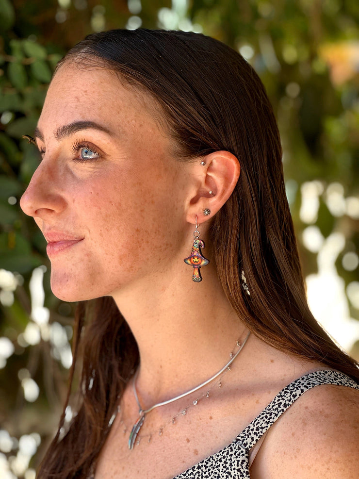 Halloween Mushroom Earrings 