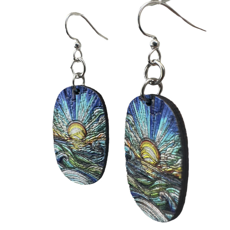 Mosaic Ocean Blossom Earrings 