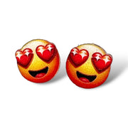 Heart Eye Emoji Stud Earrings #3120