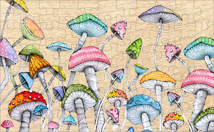 Mushrooms Magically Watercolored Puzzle - 66PCS - 