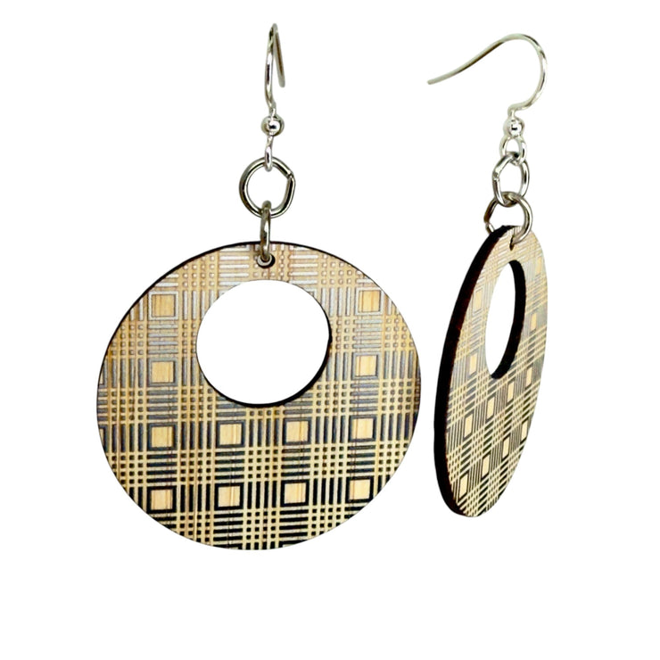 Crosshatch Bamboo Earrings 