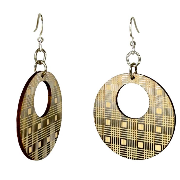 Crosshatch Bamboo Earrings 