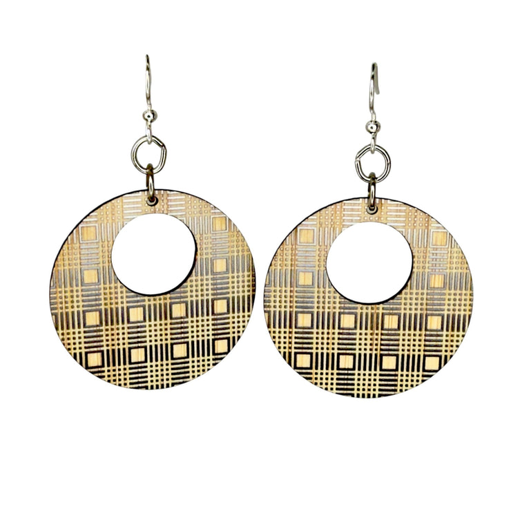 Crosshatch Bamboo Earrings 