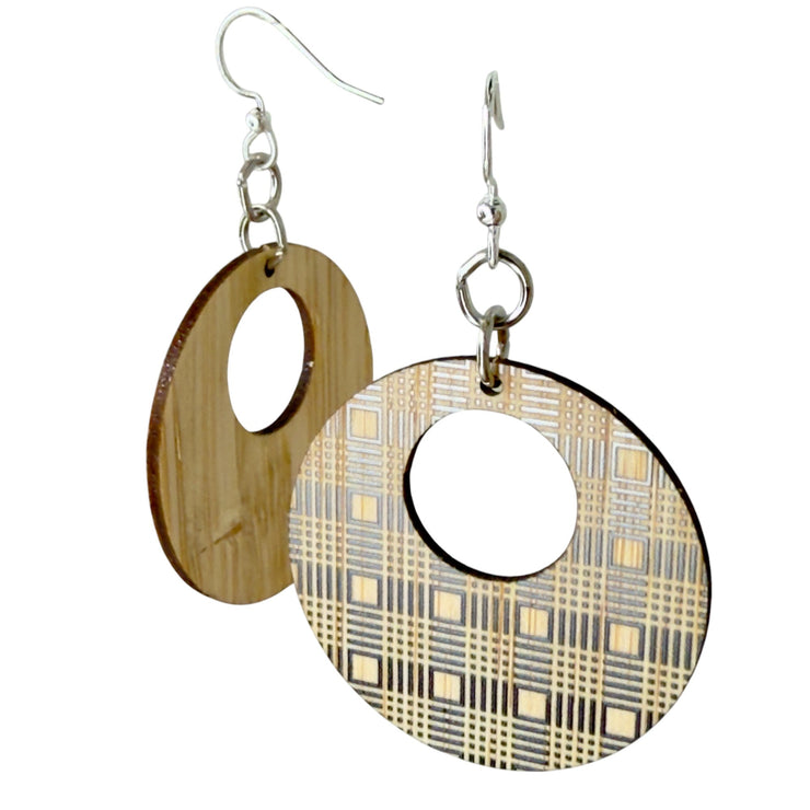 Crosshatch Bamboo Earrings 