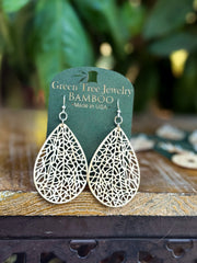 Labyrinth Leaf Bamboo Earrings #949