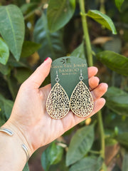 Labyrinth Leaf Bamboo Earrings #949