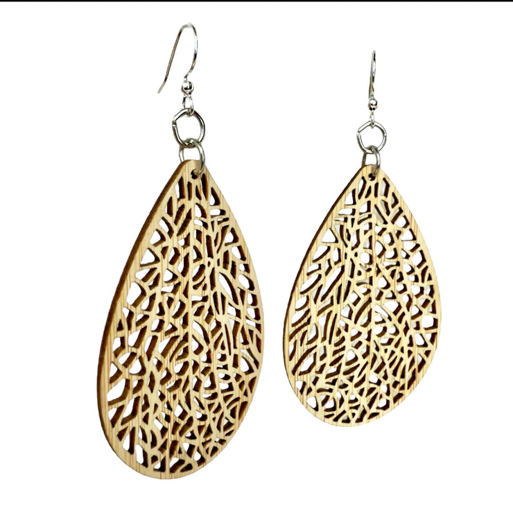 Labyrinth Leaf Bamboo Earrings 