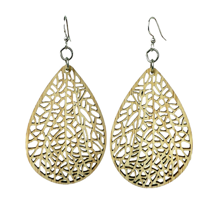 Labyrinth Leaf Bamboo Earrings 