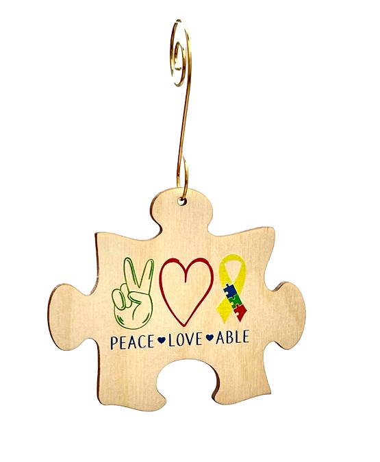 Peace, Love, Able Ornament 