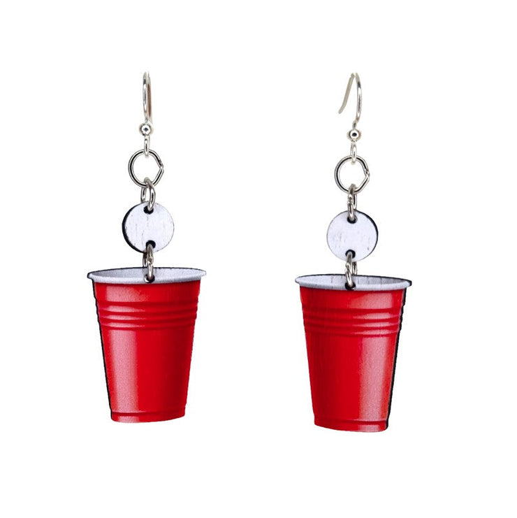 Beer Pong Red Cup Earrings 