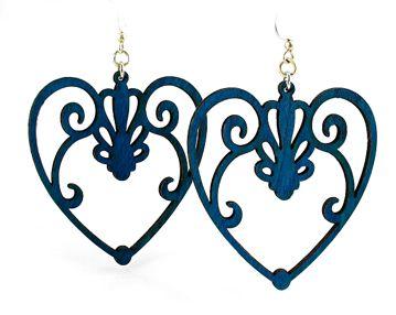 Scroll Heart Earrings 