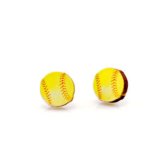 Softball Stud Earrings 