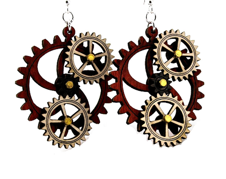 Kinetic Gear Earrings 5005D