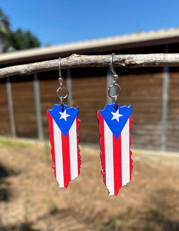 Puerto Rican Flag Earrings 